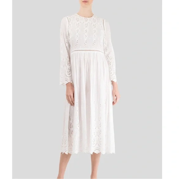 sachin and babi light blue dress SELF-PORTRAIT Tiered Metallic Embroidered Tulle Midi Dress main image 1